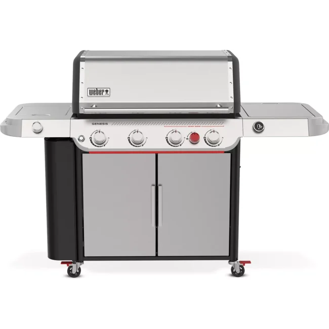 Barbecue gaz WEBER Genesis SP-435 4 brûleurs réchaud latéral thermomètre digital sur chariot, 86x48 cm