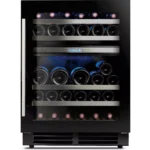 Les points forts du produit On adore Son installation encastrable et son éclairage LED bleu apporte beaucoup de charme 44 bouteilles - 4 clayettes - 2 zones de T°C L x H x P : 59.5 x 82 x 57.3 cm Réglage température : électronique via écran Niveau sonore : Silencieux (39dB)