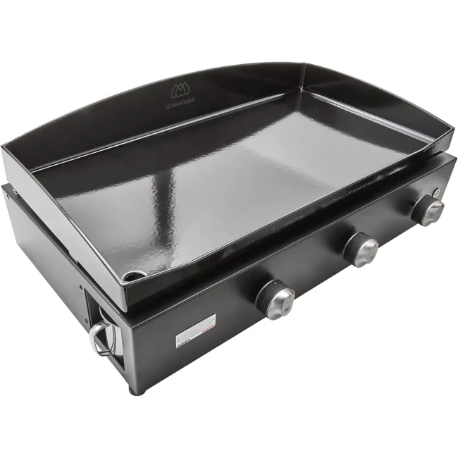 Plancha gaz LE MARQUIER Pure 375 Noir 3 brûleurs à poser, 75x40 cm