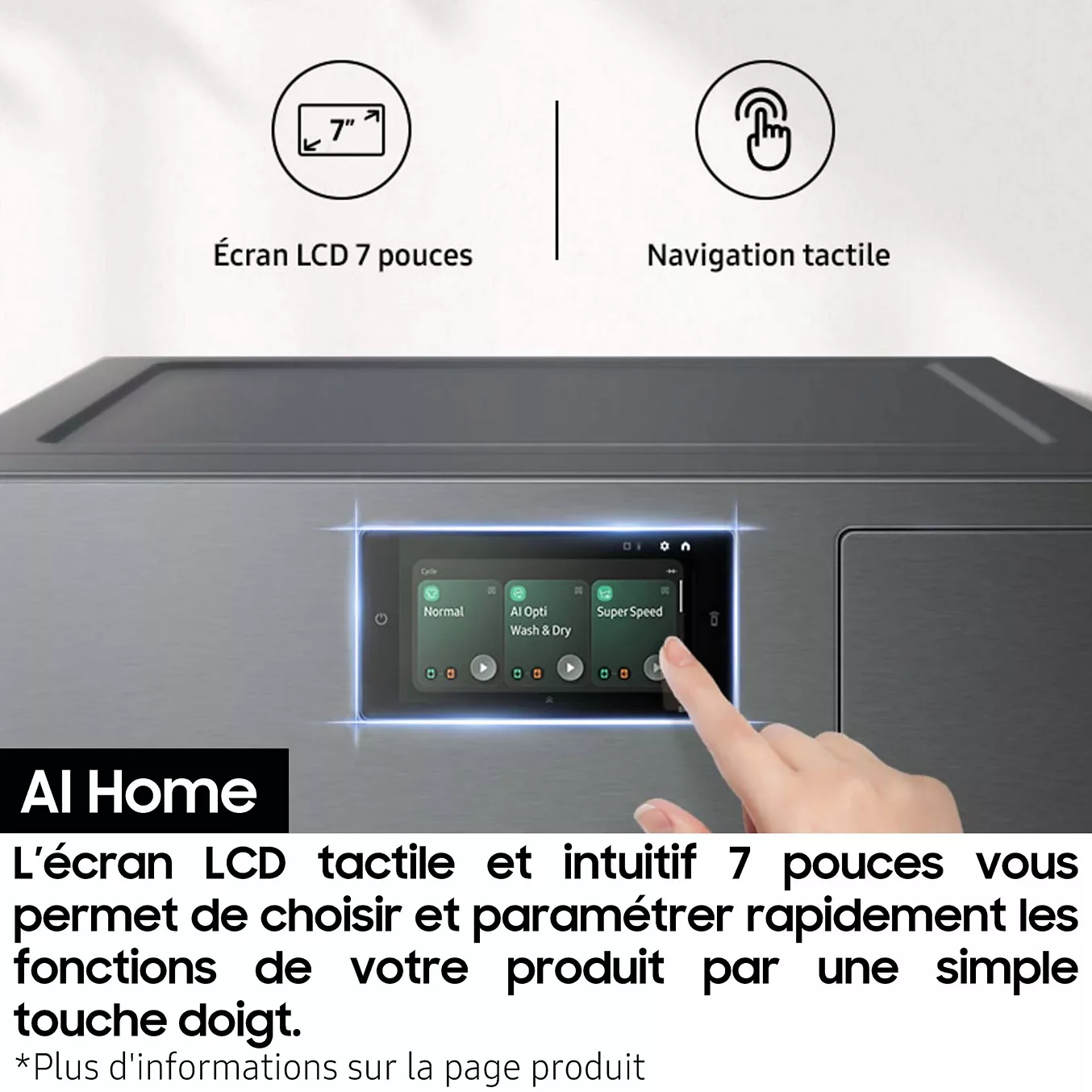 Lave linge séchant hublot SAMSUNG WD18DB8995BZT2 Bespoke AI Combo – Image 8