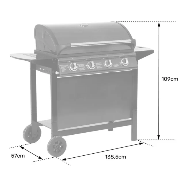 Barbecue gaz HAPPY GARDEN Barbecue au gaz RENO - 4 brûleurs avec t