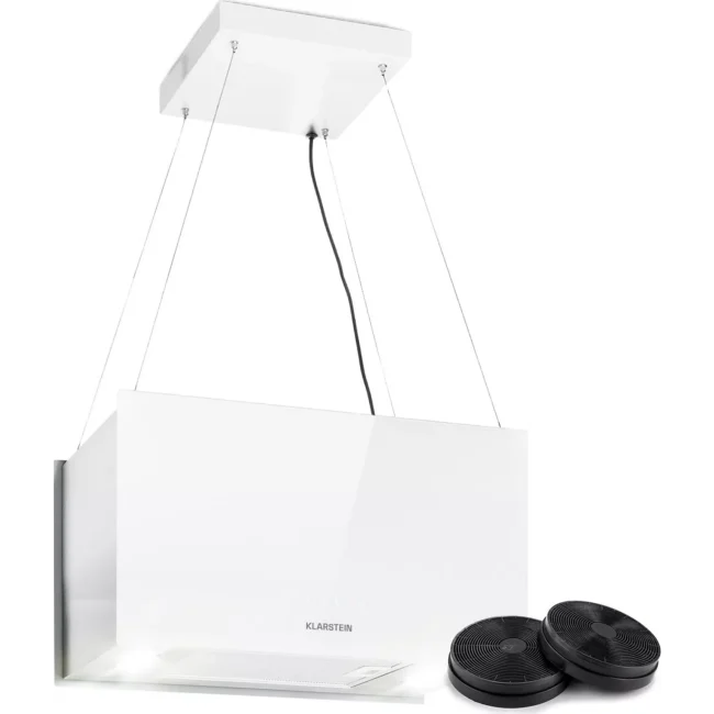 Hotte décorative îlot KLARSTEIN Kronleuchter îlot 60cm 590m³/h LED blanc
