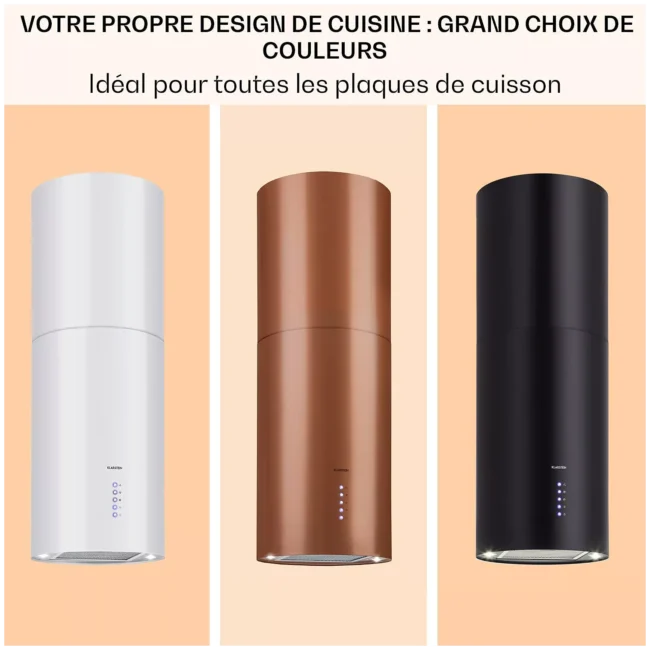 Hotte décorative îlot KLARSTEIN Beretta îlot 650m³/h classe A+ inox