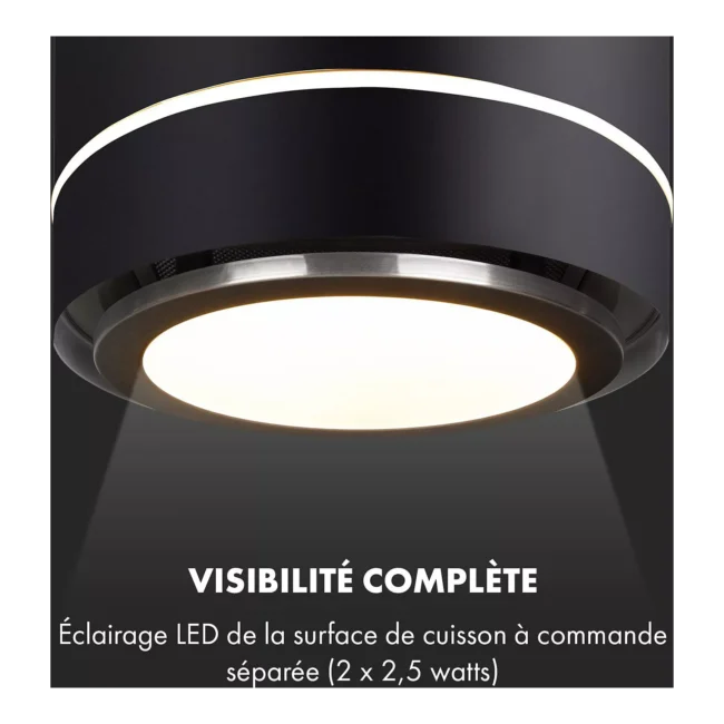 Hotte décorative îlot KLARSTEIN Tron Ambience Ø 38 cm 540 m³/h noir