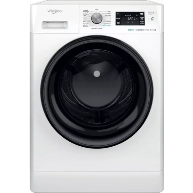 Lave linge séchant hublot WHIRLPOOL FFWDB864489BVFR