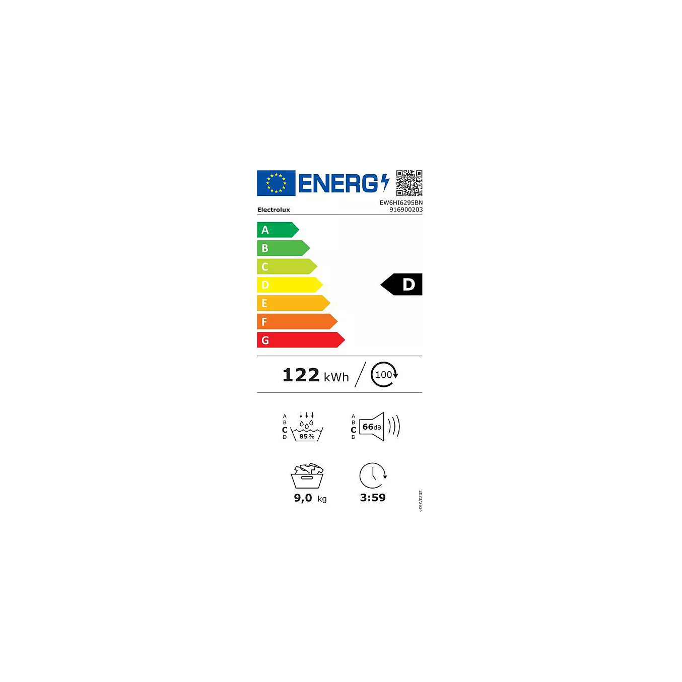 Sèche linge pompe à chaleur ELECTROLUX EW6HI6295BN – Image 3