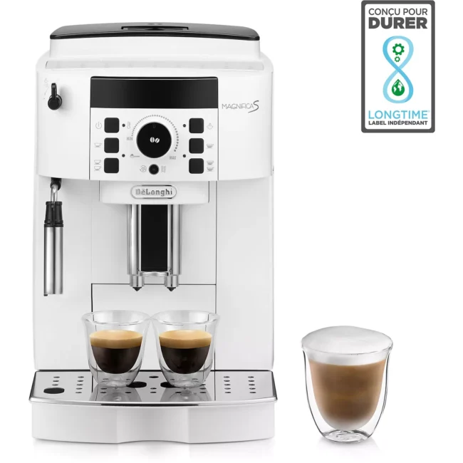 Les points forts du produit On adore Le système Cappuccino vous permet de réaliser une mousse crémeuse pour de parfaits Cappuccino Système de boissons lactées : Buse vapeur intégrée pour des préparations lactées manuelles Capacité du bac à grains : 250 g Capacité du réservoir d'eau : 1,8 L