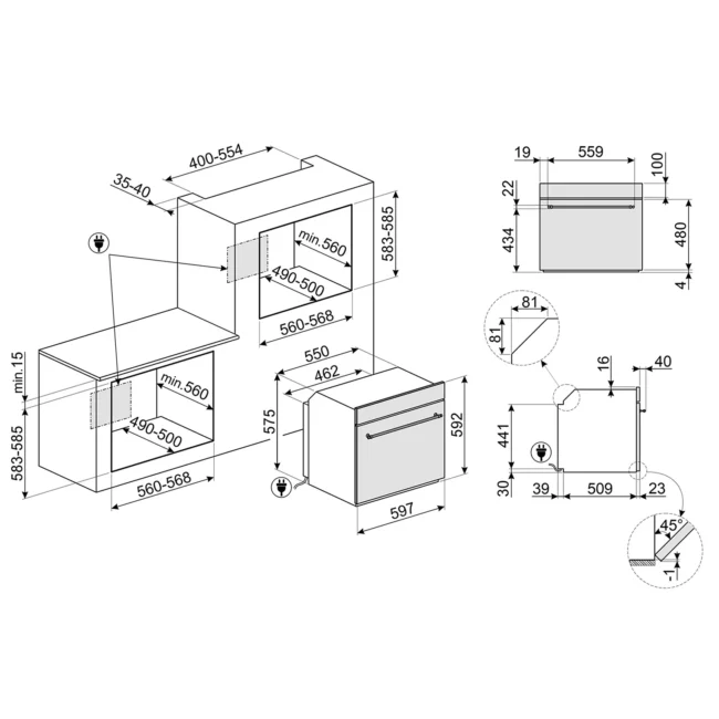 Four encastrable SMEG SFP68C1TPO