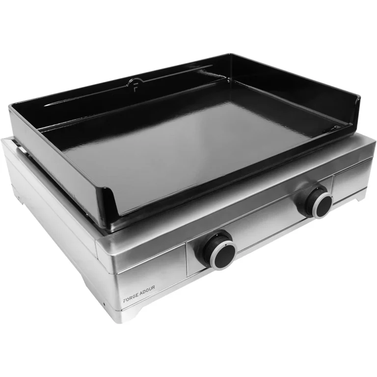 Plancha gaz FORGE ADOUR Modern 60 Inox 2 brûleurs à poser, 60x42 cm