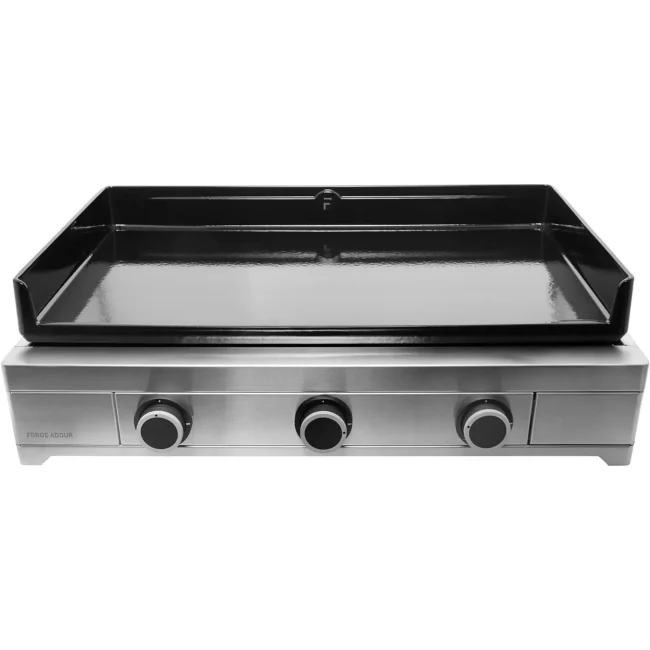 Plancha gaz FORGE ADOUR Modern 75 Inox 3 brûleurs à poser, 74.4x40.2 cm