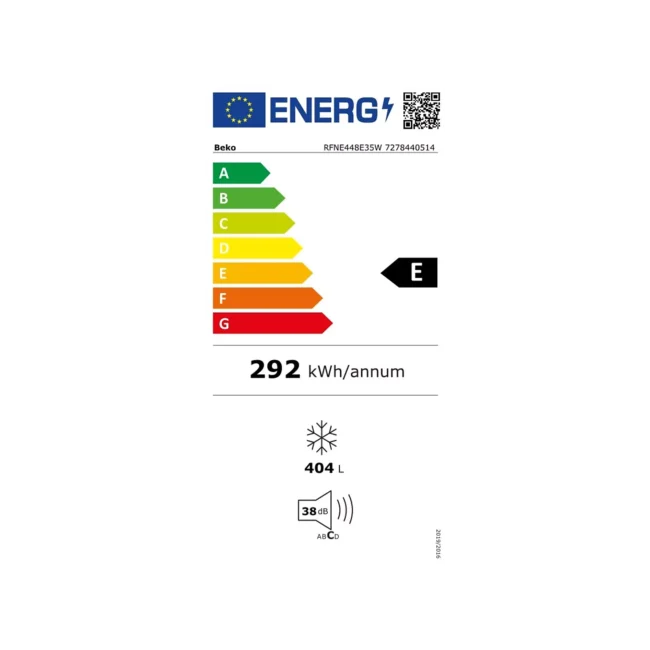 Congélateur armoire BEKO RFNE448E35W No Frost