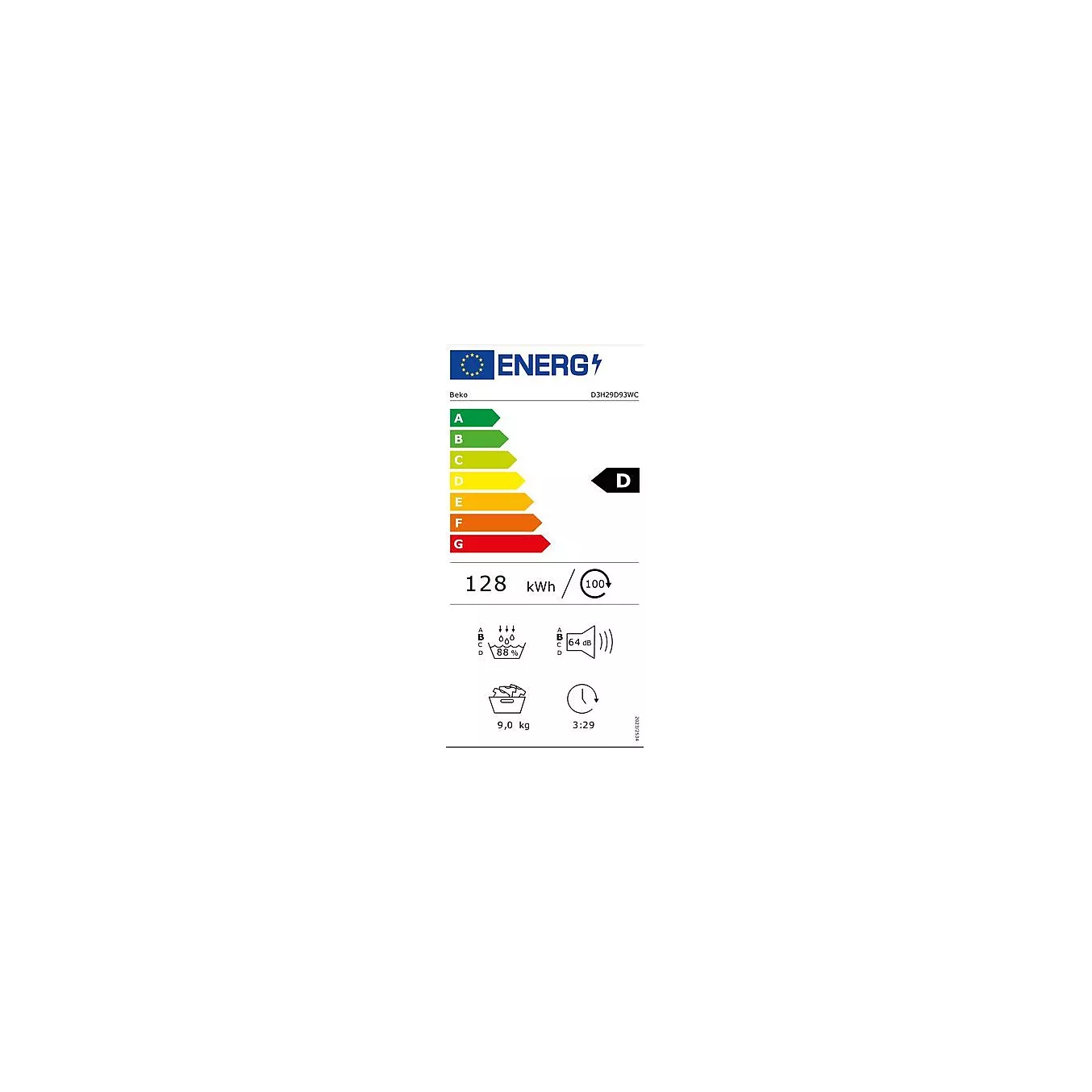 Sèche linge pompe à chaleur BEKO D3H29D93WC – Image 7