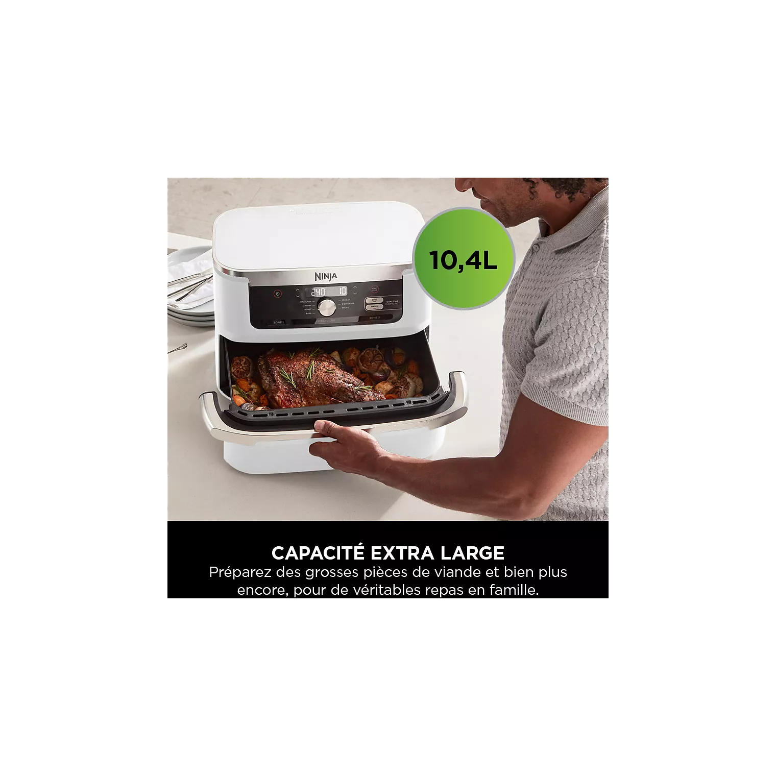 Friteuse sans huile NINJA Foodi flex 10.4L AF500EUWH – Image 8