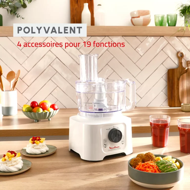 Robot multifonction MOULINEX FP542111 Double force compact blanc