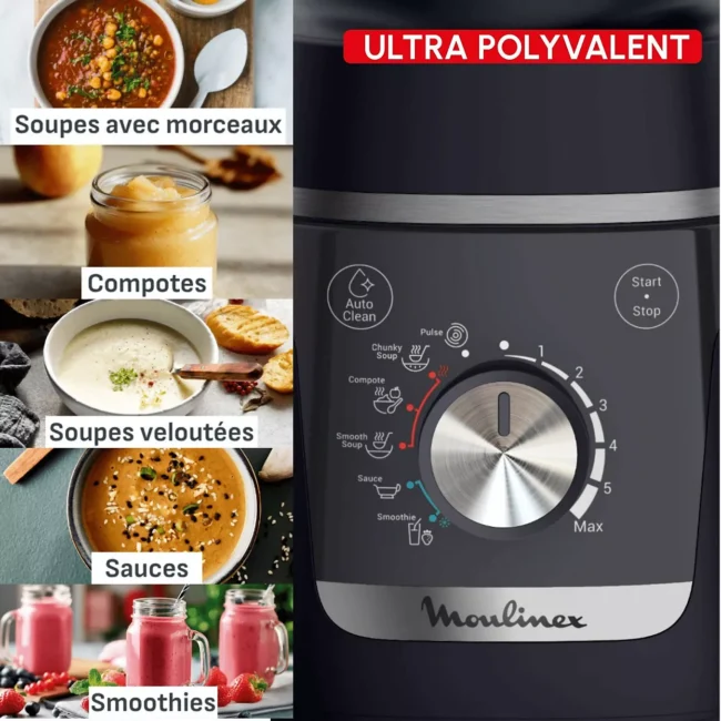 Blender chauffant MOULINEX Blendforce Cook 5 prog 6 vitess LM5768F0