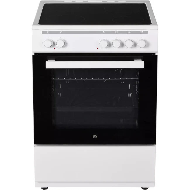 Les points forts du produit On adore Son four de grande capacité (72 L), idéal pour cuisiner de grands plats en une seule cuisson. Dimensions l x h x p : 60 x 60 x 85 cm 4 foyers, vitrocéramique Four principal : 72 L, Four électrique Nettoyage manuel