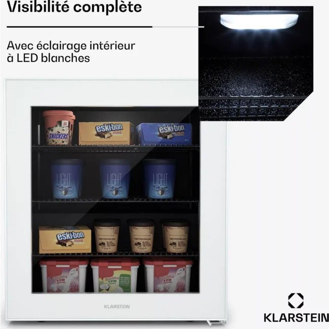 Congélateur top KLARSTEIN IceAge 88L CEE E 3 clayettes vitré blanc