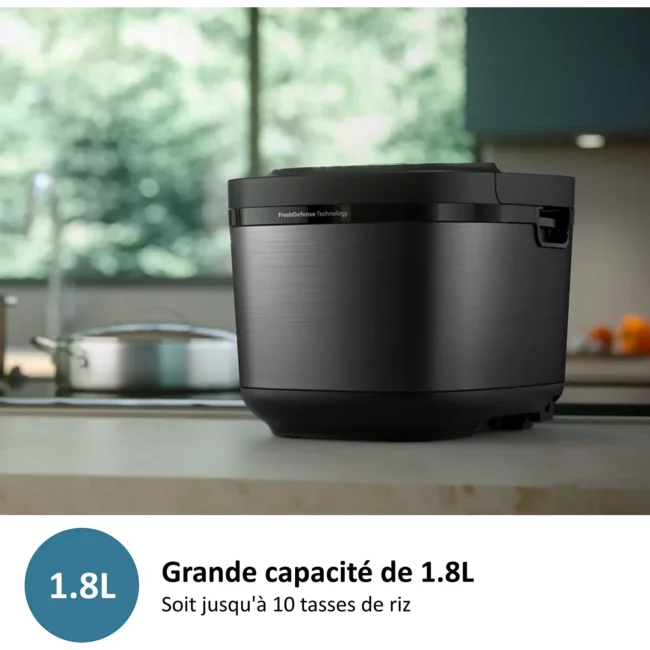 Cuiseur riz PHILIPS HD4814/31 rice cooker noir 1.8L, 800W