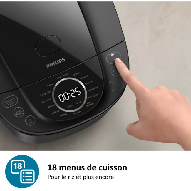 Cuiseur riz PHILIPS HD4814/31 rice cooker noir 1.8L, 800W