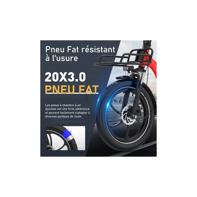 Vélo électrique HITWAY VAE 20 Pouces Pliable 36V15.6Ah Rouge